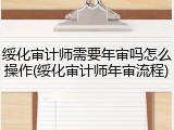 绥化审计师需要年审吗怎么操作(绥化审计师年审流程)