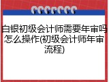 白银初级会计师需要年审吗怎么操作(初级会计师年审流程)