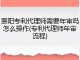 襄阳专利代理师需要年审吗怎么操作(专利代理师年审流程)