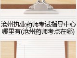 沧州执业药师考试指导中心哪里有(沧州药师考点在哪)