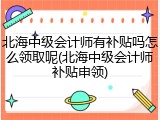 北海中级会计师有补贴吗怎么领取呢(北海中级会计师补贴申领)