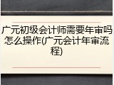 广元初级会计师需要年审吗怎么操作(广元会计年审流程)