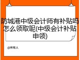 防城港中级会计师有补贴吗怎么领取呢(中级会计补贴申领)