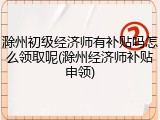 滁州初级经济师有补贴吗怎么领取呢(滁州经济师补贴申领)