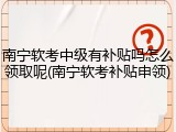 南宁软考中级有补贴吗怎么领取呢(南宁软考补贴申领)
