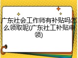 广东社会工作师有补贴吗怎么领取呢(广东社工补贴申领)