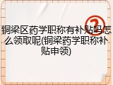 铜梁区药学职称有补贴吗怎么领取呢(铜梁药学职称补贴申领)