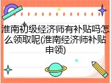 淮南初级经济师有补贴吗怎么领取呢(淮南经济师补贴申领)