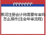 黑河注册会计师需要年审吗怎么操作(注会年审流程)