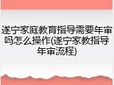 遂宁家庭教育指导需要年审吗怎么操作(遂宁家教指导年审流程)