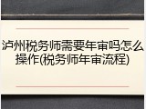 泸州税务师需要年审吗怎么操作(税务师年审流程)
