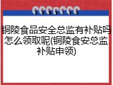 铜陵食品安全总监有补贴吗怎么领取呢(铜陵食安总监补贴申领)